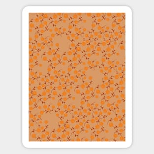 Orange Floral Pattern Sticker